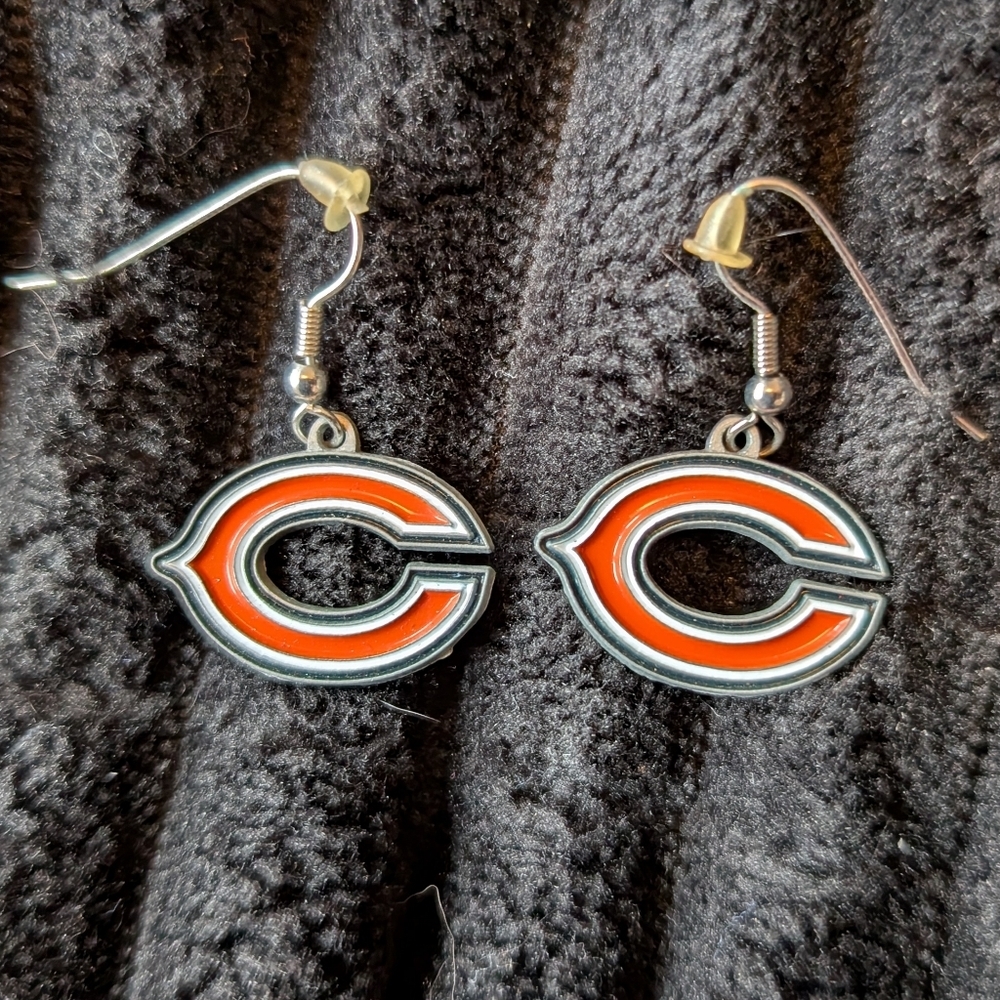 Orange and Black Dangle Earrings